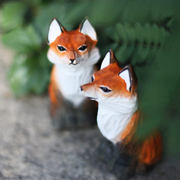 Handmade Carved Red Fox Figurine